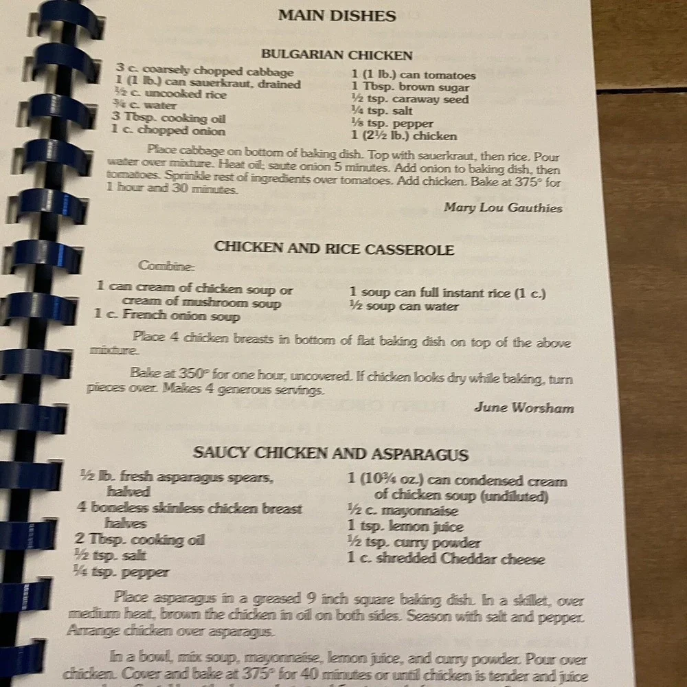 VTG Treasured Recipes Leisure Days RV Resort Fun Club Regional Cookbook Comb